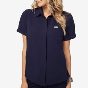 FIGS Hanoi Scrub Top Navy Medium